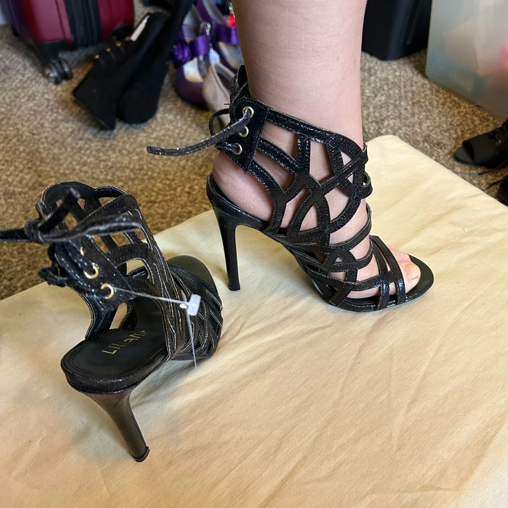 Elegant Black Strappy Heels